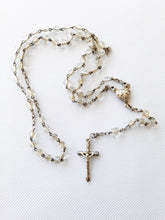 Load image into Gallery viewer, Antique Rosary, Silver Cross, Links and Chain, Hand Made, Rock Crystal Beads, Hallmarked, Circa 1890