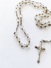 Load image into Gallery viewer, Antique Rosary, Silver Cross, Links and Chain, Hand Made, Rock Crystal Beads, Hallmarked, Circa 1890