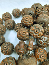 Load image into Gallery viewer, Giant Wooden Bead Rosary, Full Five Decade Wooden Rosary With 19th Century Olive Wood Mother of Pearl Inlaid Cross