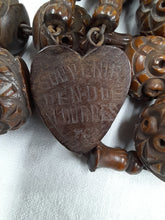Load image into Gallery viewer, Giant Wooden Bead Rosary, Full Five Decade Wooden Rosary With 19th Century Olive Wood Mother of Pearl Inlaid Cross