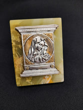 Load image into Gallery viewer, Martre Dolorosa, Mother Of Sorrows Antique French Silver and Gold Washed Portable Shrine By Charles Desvergnes Circa 1890