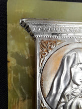 Load image into Gallery viewer, Martre Dolorosa, Mother Of Sorrows Antique French Silver and Gold Washed Portable Shrine By Charles Desvergnes Circa 1890