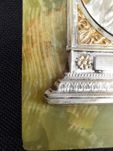 Load image into Gallery viewer, Martre Dolorosa, Mother Of Sorrows Antique French Silver and Gold Washed Portable Shrine By Charles Desvergnes Circa 1890