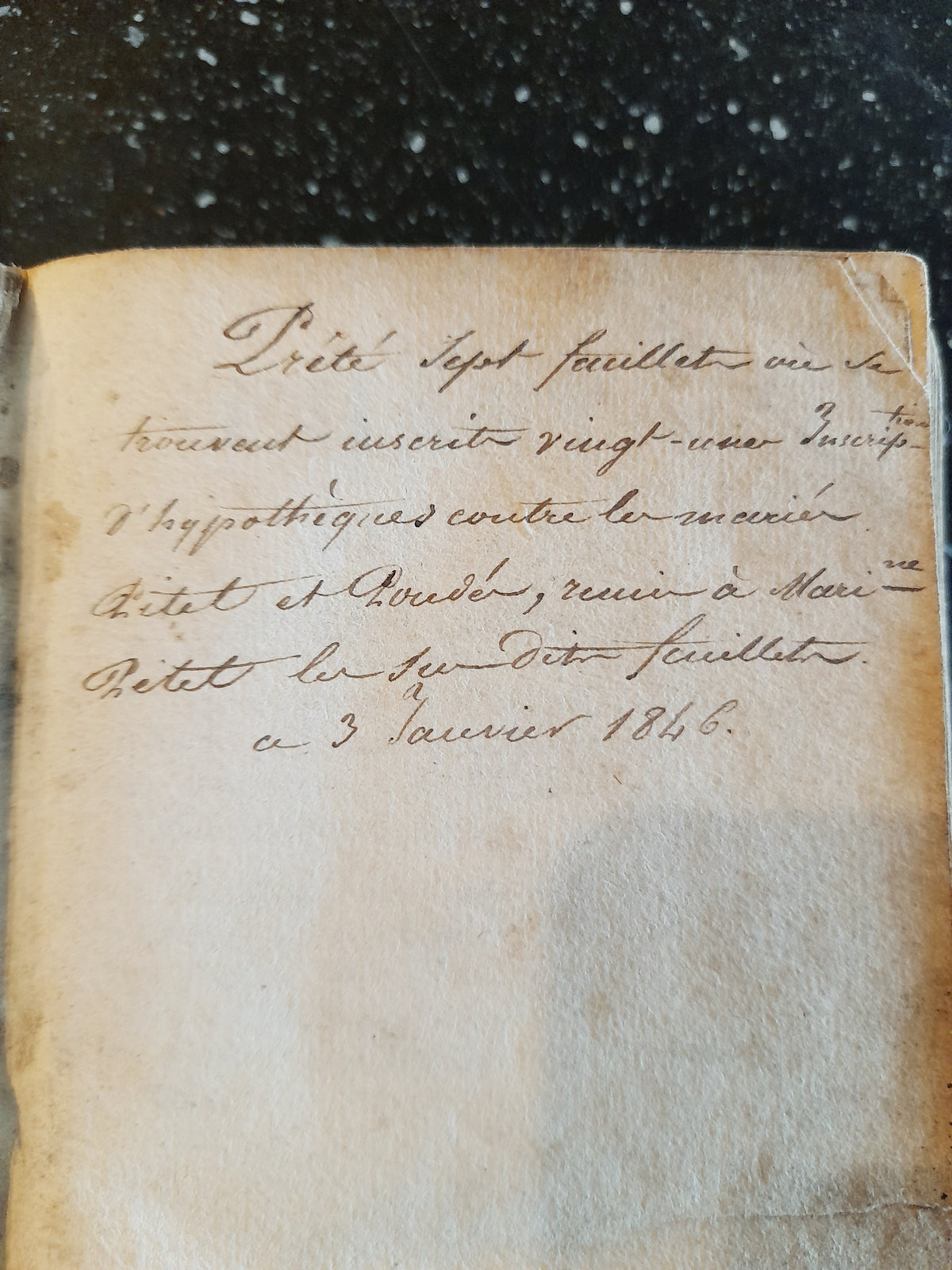 Antico libro di inni francesi in latino, rilegato in pelle, 406 pagine, 1819