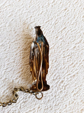 Load image into Gallery viewer, Lourdes Drinking Cup, French Circa 1900, Mother of Pearl With Copper Chatelaine and Belt Clip