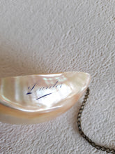 Load image into Gallery viewer, Lourdes Drinking Cup, French Circa 1900, Mother of Pearl With Copper Chatelaine and Belt Clip