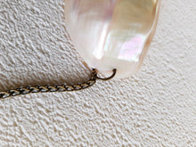 Load image into Gallery viewer, Lourdes Drinking Cup, French Circa 1900, Mother of Pearl With Copper Chatelaine and Belt Clip