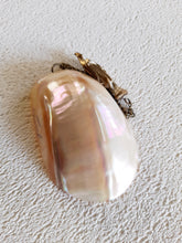 Load image into Gallery viewer, Lourdes Drinking Cup, French Circa 1900, Mother of Pearl With Copper Chatelaine and Belt Clip