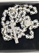 Load image into Gallery viewer, SOLD Art Deco Rosary, Solid Silver Cross, Links and Chain, Hand Made, Rock Crystal Beads, Circa 1925
