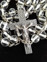 Load image into Gallery viewer, SOLD Art Deco Rosary, Solid Silver Cross, Links and Chain, Hand Made, Rock Crystal Beads, Circa 1925