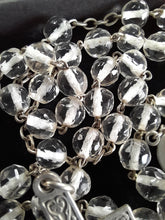 Load image into Gallery viewer, SOLD Art Deco Rosary, Solid Silver Cross, Links and Chain, Hand Made, Rock Crystal Beads, Circa 1925
