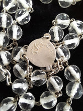 Load image into Gallery viewer, SOLD Art Deco Rosary, Solid Silver Cross, Links and Chain, Hand Made, Rock Crystal Beads, Circa 1925