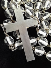 Load image into Gallery viewer, SOLD Art Deco Rosary, Solid Silver Cross, Links and Chain, Hand Made, Rock Crystal Beads, Circa 1925