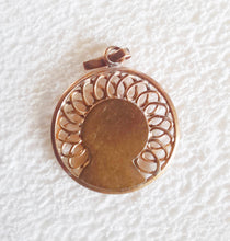 Load image into Gallery viewer, The Virgin Mary Pendant, Gold Plated Silver, 1.7 Centimetres in Diameter, Circa 1930