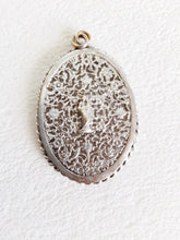 Load image into Gallery viewer, Antique Pendant Medal, Our Lady of Sion, Silver Plated Copper, 5 x 3.5 Centimetres, Circa 1920