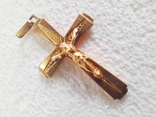 Load image into Gallery viewer, Antique Pendant Cross 22 carat Rolled Gold, French Fix, Circa 1930, 3 x 2.2 centimetres, 1.8 grams