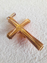 Load image into Gallery viewer, Antique Pendant Cross 22 carat Rolled Gold, French Fix, Circa 1930, 3 x 2.2 centimetres, 1.8 grams