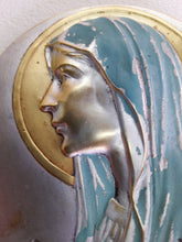 Load image into Gallery viewer, Virgin Mary Plaque In Silver and Bronze By Raymond Tschudin