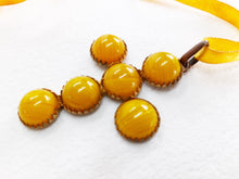 Load image into Gallery viewer, Pendant Cross in Murano Glass Set Into Bronze Clasp 4 x 5.5 Centimetres