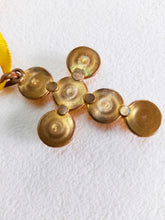 Load image into Gallery viewer, Pendant Cross in Murano Glass Set Into Bronze Clasp 4 x 5.5 Centimetres