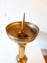 Load image into Gallery viewer, Antique Church Candlesticks, French, Gilded Bronze, Gothic Revival, Stunning Pair, Excellent Condition, 45 cm Tall 10 cm Cup Circa 1880