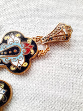 Load image into Gallery viewer, SOLD Antique Pendant Cross, French Enamelled Pendant Cross, French Cloisonne Cross, Circa 1870 7.5 x 4.5 Centimetres, Perfect Condition