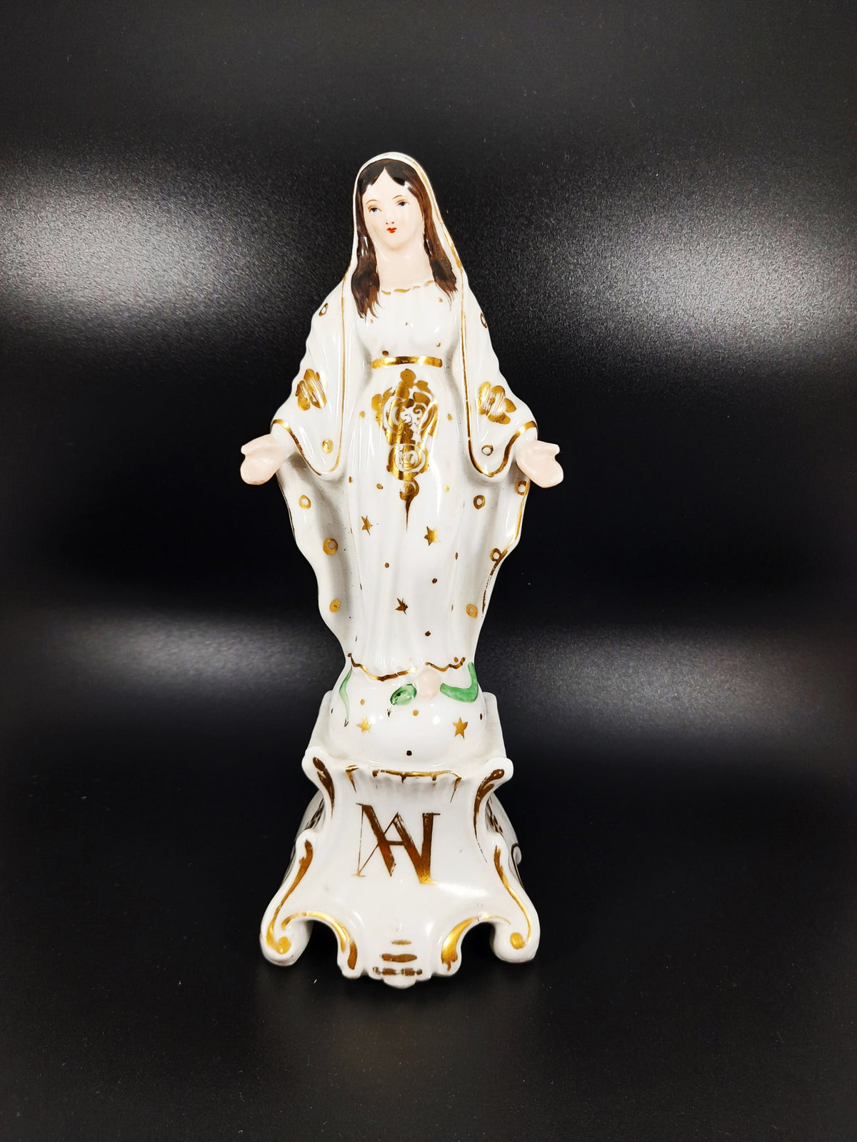 Antigua estatua de la Virgen María, Porcelaine de Paris, 21,4 cm, c. 1870