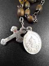 Load image into Gallery viewer, Antique Rosary For The Souls in Purgatory, Carved Janus Head, Nun's Rosary, Spina Beads, Silvered Steel Cross, Very Rare Circa 1885