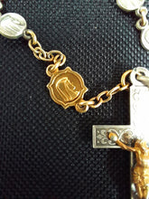 Load image into Gallery viewer, SOLD Solid Silver Rosary, 925 Silver with 22 Carat Gold Plating, Unique, 5 Decade, Leather Pouch, Beautiful Condition, Circa 1880