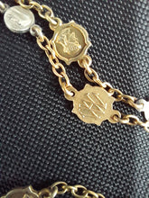 Load image into Gallery viewer, SOLD Solid Silver Rosary, 925 Silver with 22 Carat Gold Plating, Unique, 5 Decade, Leather Pouch, Beautiful Condition, Circa 1880