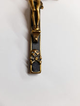 Load image into Gallery viewer, SOLD Antique Golgotha Cross Crucifix Handmade With Bronze Corpus Christi, Straight Grained Ebony Mid-Late 18th Century, 12 cm by 6 cm