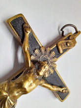 Load image into Gallery viewer, SOLD Antique Golgotha Cross Crucifix Handmade With Bronze Corpus Christi, Straight Grained Ebony Mid-Late 18th Century, 12 cm by 6 cm