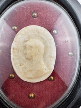 Load image into Gallery viewer, Agnus Dei Wax Disc of The Virgin Mary in Napoleon III Oval Frame With Gilded Studs, Very Rare Circa 1860