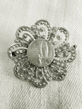 Load image into Gallery viewer, Lourdes Silver Brooch With Scene of The Grotto At Lourdes, Lovely Condition, Circa 1880, 3.5 Centimetre Diameter