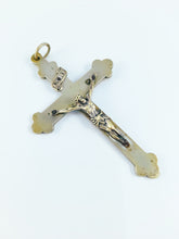 Load image into Gallery viewer, Bronze Pendant Cross, Remembrance of Pilgrimage to Basilica Of St Anne De Beaupre, Quebec, Canada Circa 1890 Hand Made, 10x6 Centimetres