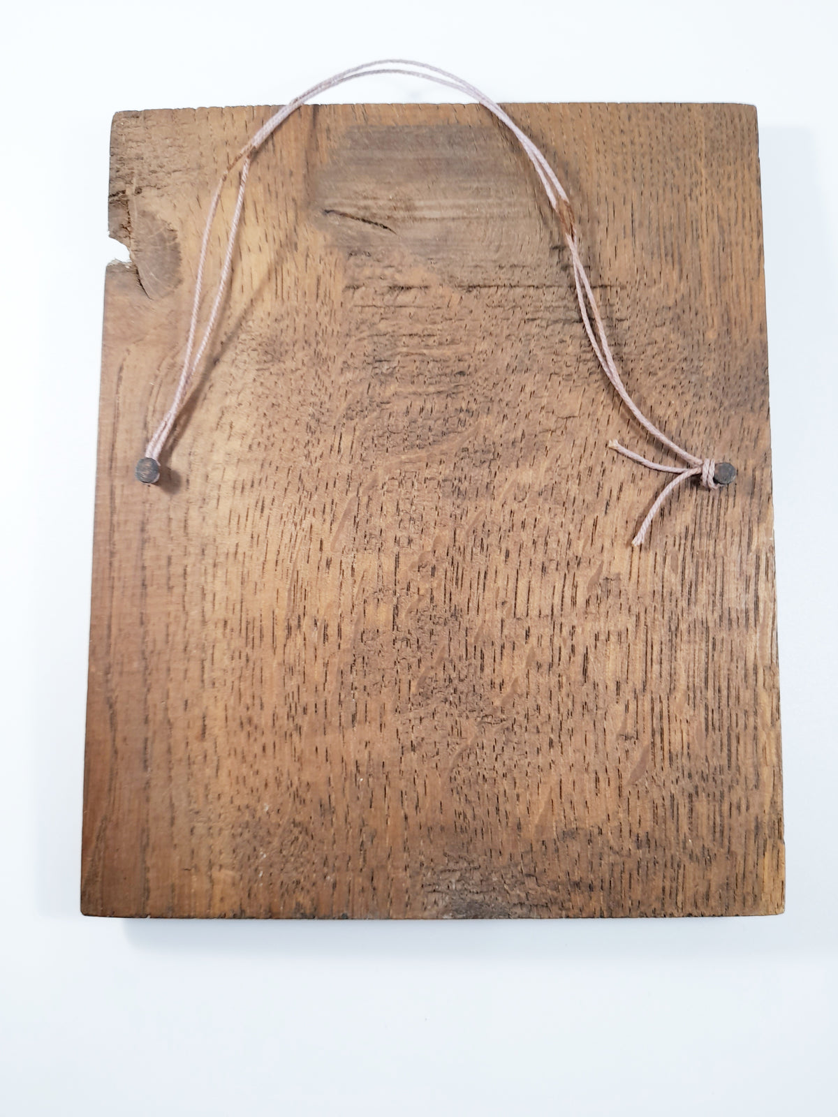 Sainte Bernadette de Lourdes, plaque émaillée sur socle en chêne sculpté, fin XIXe siècle, 15 x 18 x 2 cm, bel état