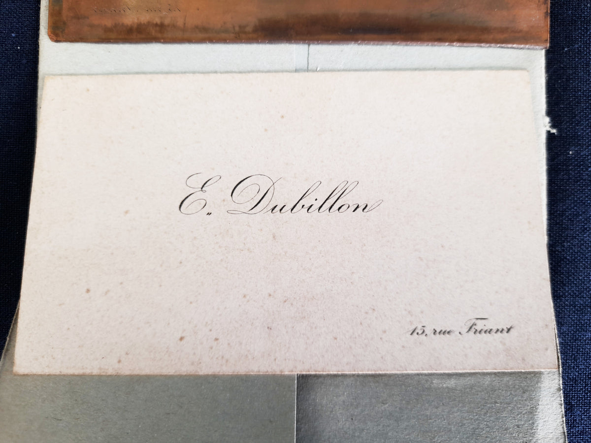 Placas de impresión de tarjetas de visita de cobre y fotografías de la Primera Guerra Mundial de la familia Dubillon, c. 1900–1916