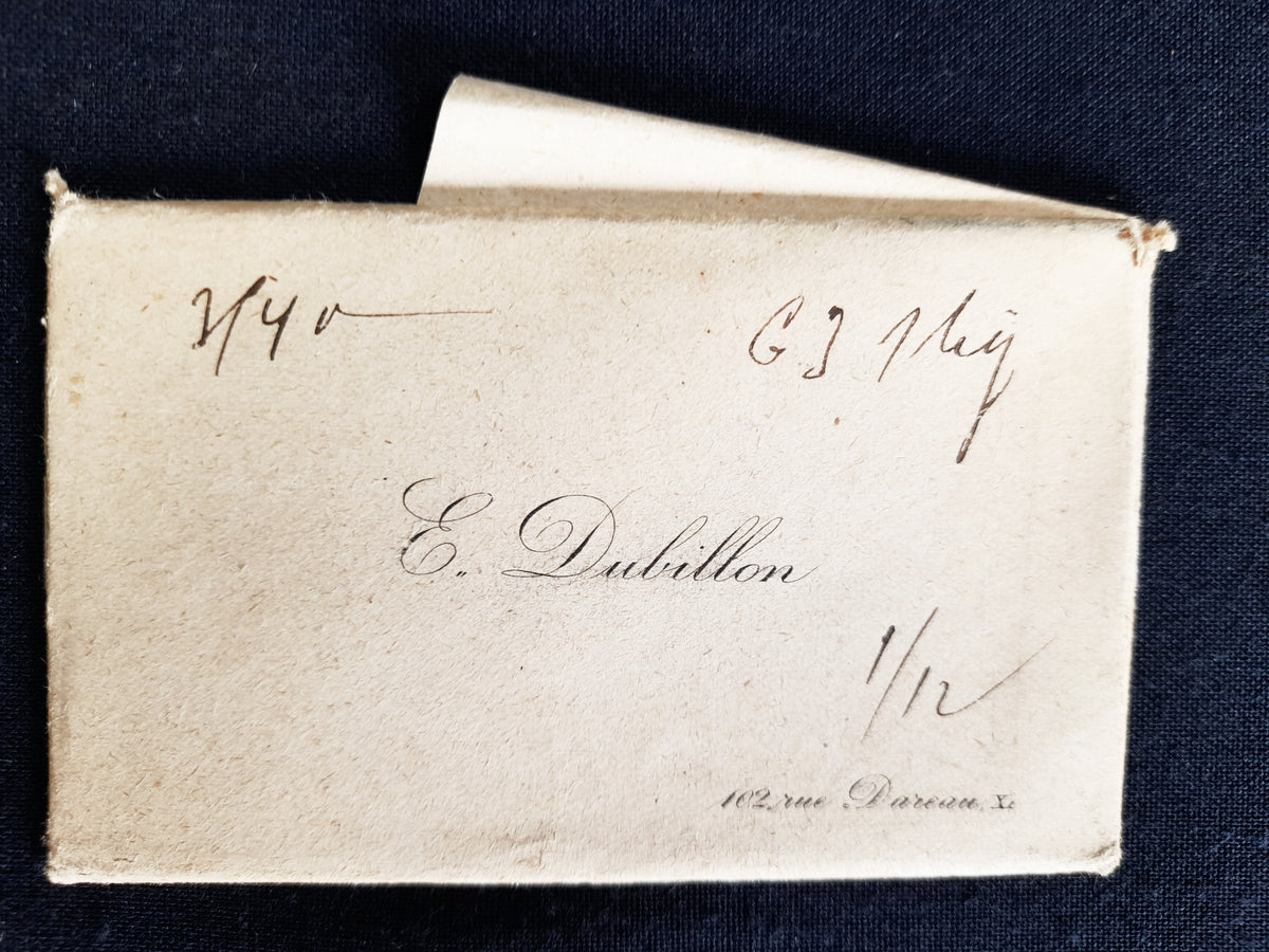 Placas de impresión de tarjetas de visita de cobre y fotografías de la Primera Guerra Mundial de la familia Dubillon, c. 1900–1916
