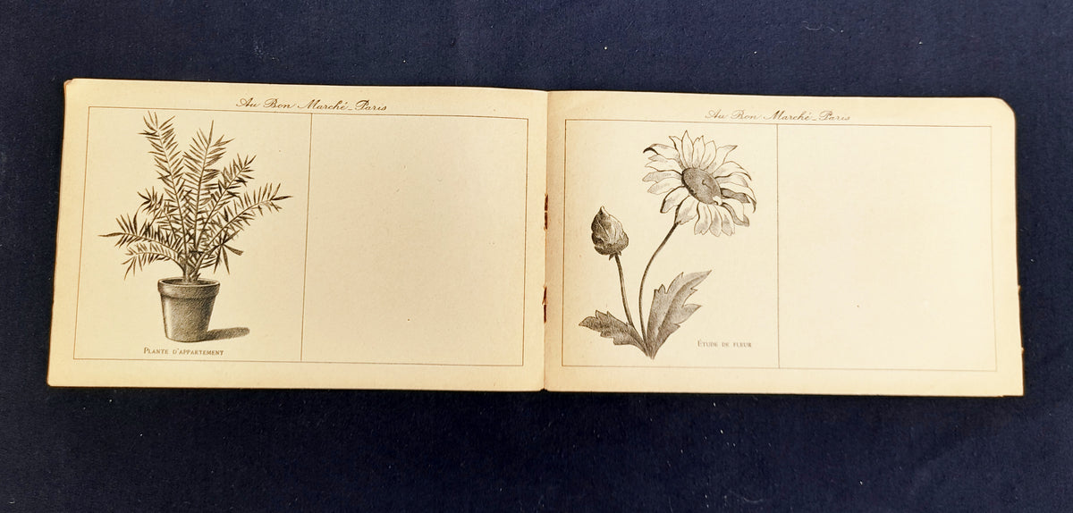 Cartolina cromolitografica promozionale francese intitolata "Mes Débuts artistiques" 6 libretti in condizioni eccellenti, molto rara