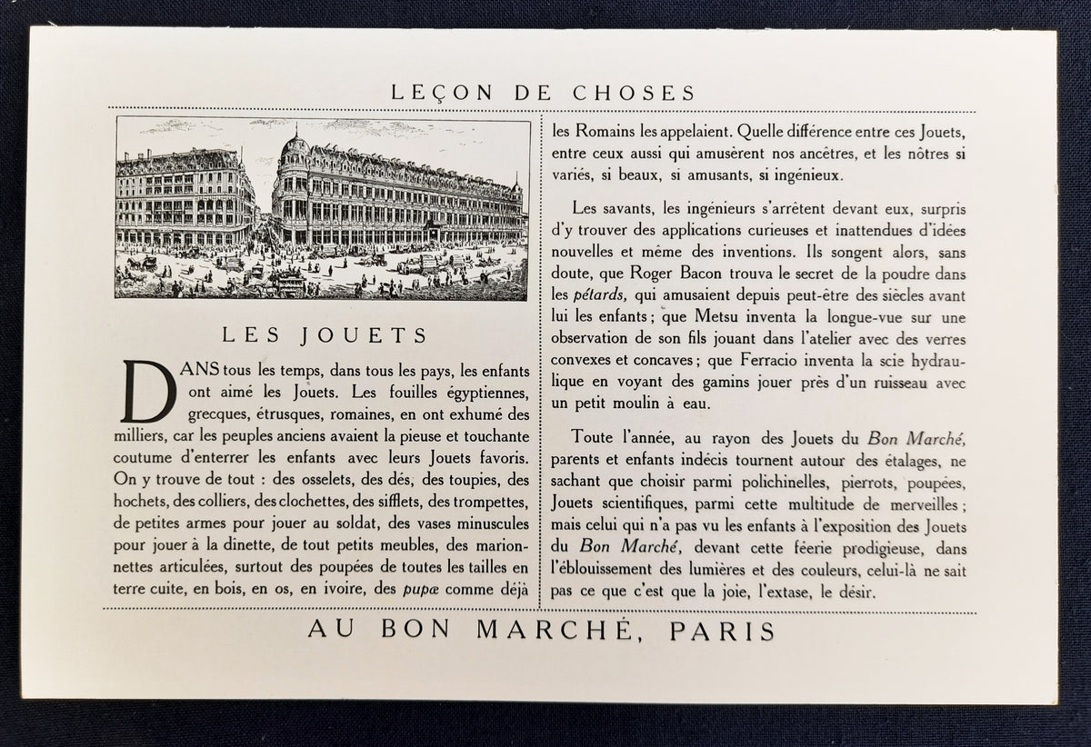 8张 Au Bon Marché 百货公司宣传卡,Dubillon 系列,约1900年