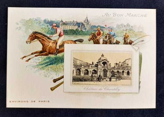 Au Bon Marche Publicity Cards - Complete Set of 6 Chromolithographs - Around Paris
