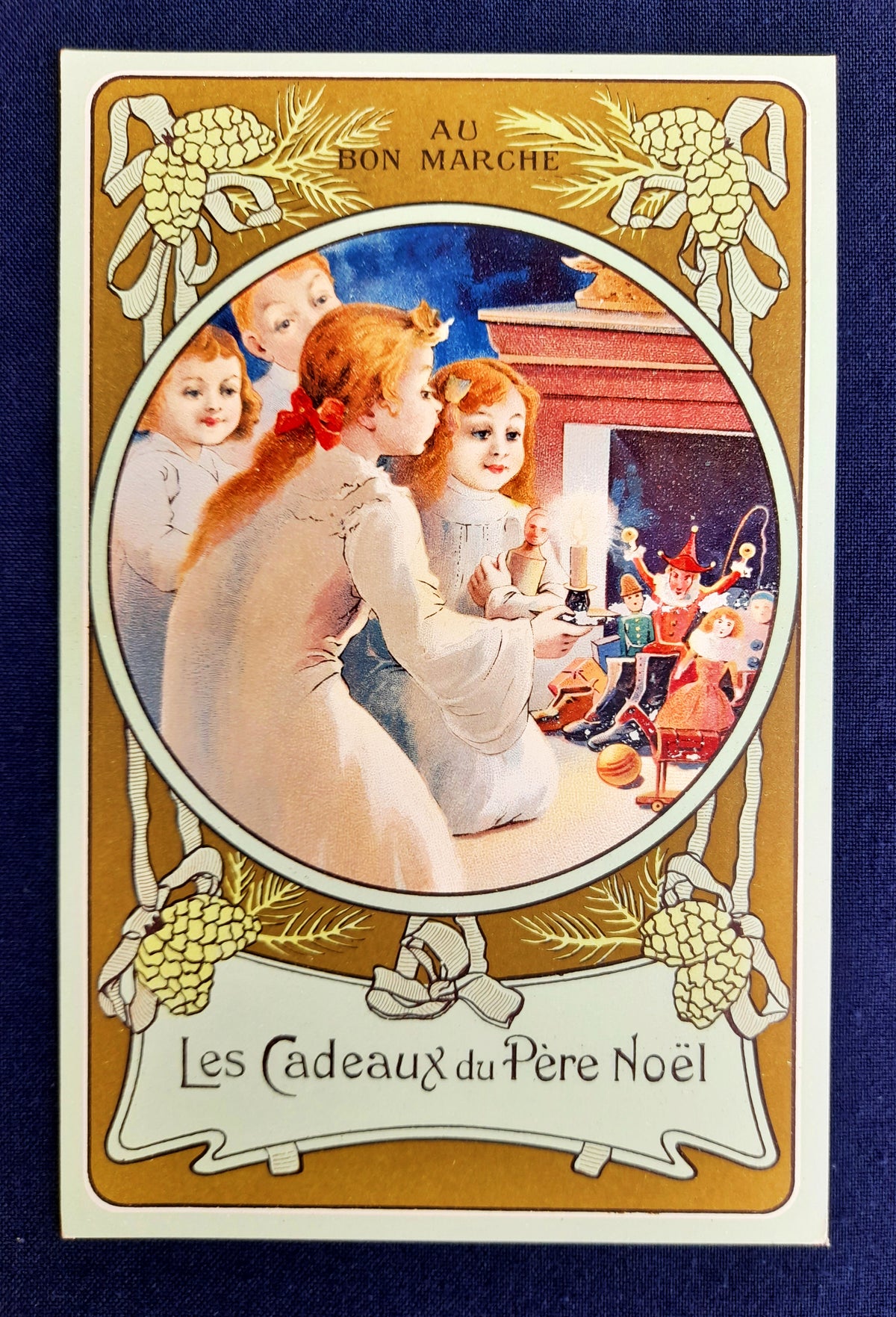 6 cartoline pubblicitarie francesi Au Bon Marché, collezione Dubillon, c. 1900