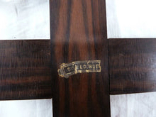 Load image into Gallery viewer, SOLD Antique Chapel Cross, Cast Bronze Corpus Christi By Francisco Escudero, Mounted On Straight Grained Ebony, Circa 1890