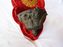 Load image into Gallery viewer, SOLD Antique Holy Water Font, Large French Benitier with Velvet Backing Napoleon III era 47 x 27 Centimetres
