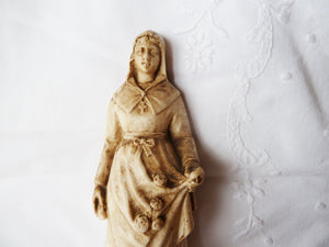 SOLD Saint Germaine Cousin, Antique Plaster Statue, Circa 1870, 15 Centimetres Tall