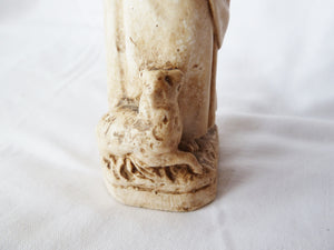 SOLD Saint Germaine Cousin, Antique Plaster Statue, Circa 1870, 15 Centimetres Tall