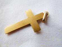 Load image into Gallery viewer, Antique Pendant Cross 22 carat Rolled Gold With Enamel of The Virgin Mary, 2.8 x 2 centimetres, 2.2 grams