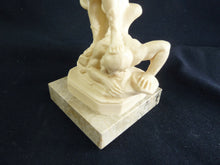 Load image into Gallery viewer, Archangel Michael Defeating The Devil by Amilcare Santini In Faux Ivory on Marble Base, Circa 1960