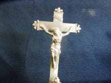 Load image into Gallery viewer, SOLD Holy Water Font, Antique Pewter Stoup, Crowned Rose Insignia On Base, Circa 1860