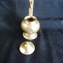 Load image into Gallery viewer, SOLD Holy Water Font, Antique Pewter Stoup, Crowned Rose Insignia On Base, Circa 1860